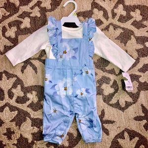 3 month Flower overall Carter’s outfit